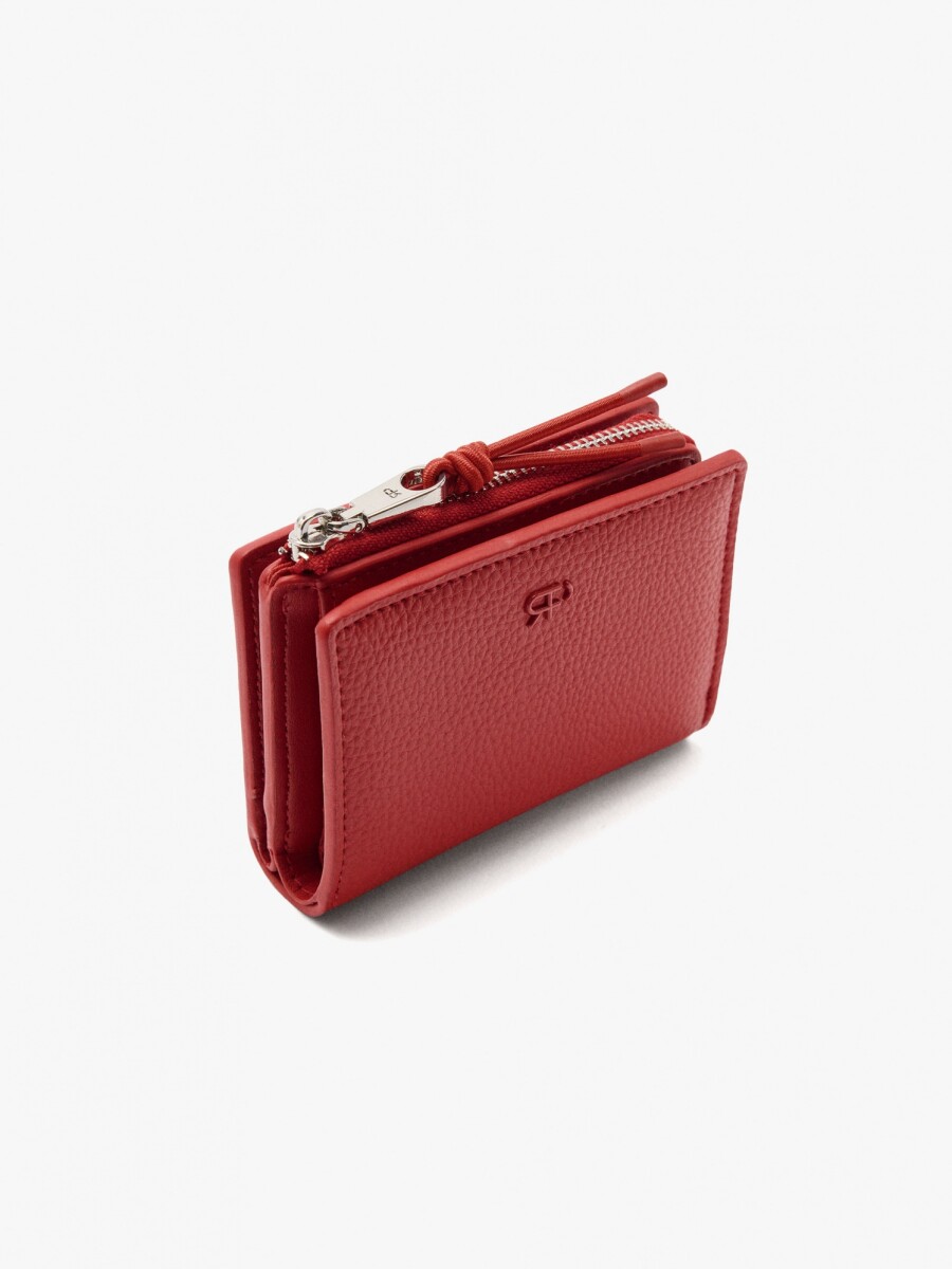 Cartera Básica Con Textura rojo