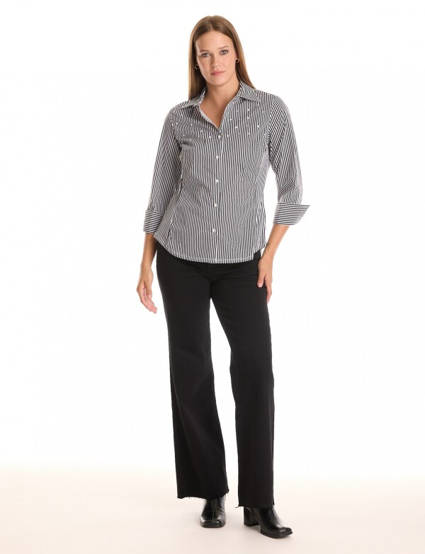 Camisa Perlas Lineas NEGRO/BLANCO