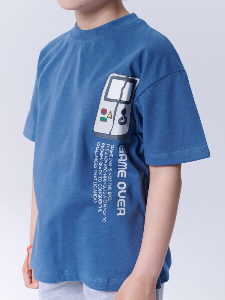 Remera Algodón Gamer Azul