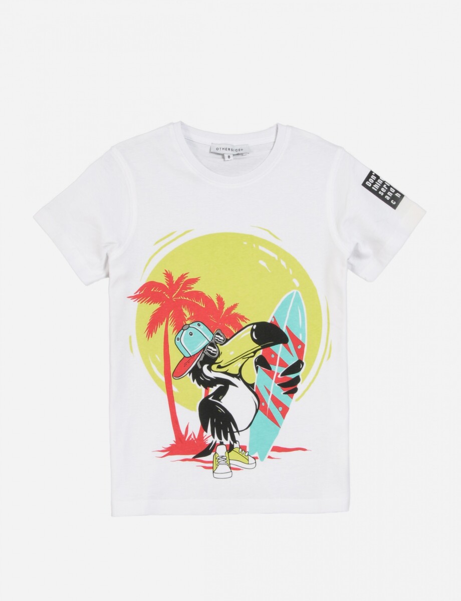 Remera m/c con estampa TUCAN - Blanco 