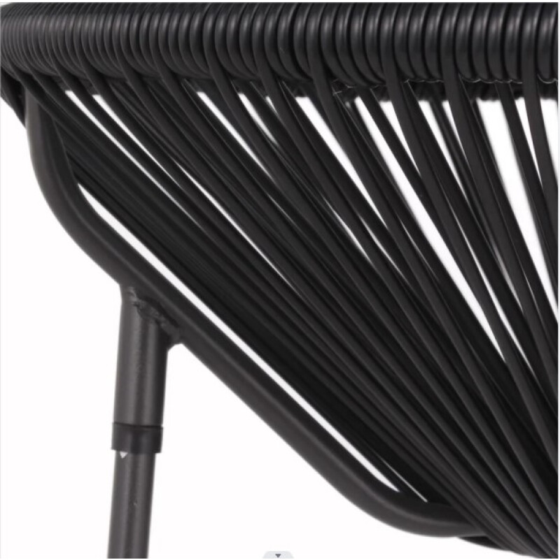 Mesa ratona de exterior de ratán redonda negra Mesa ratona de exterior de ratán redonda negra