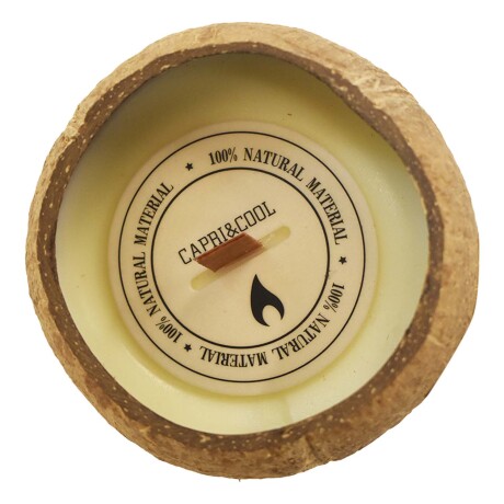 Vela Aromática Coconut de Cera y Envase de Coco Natural Marrón Claro