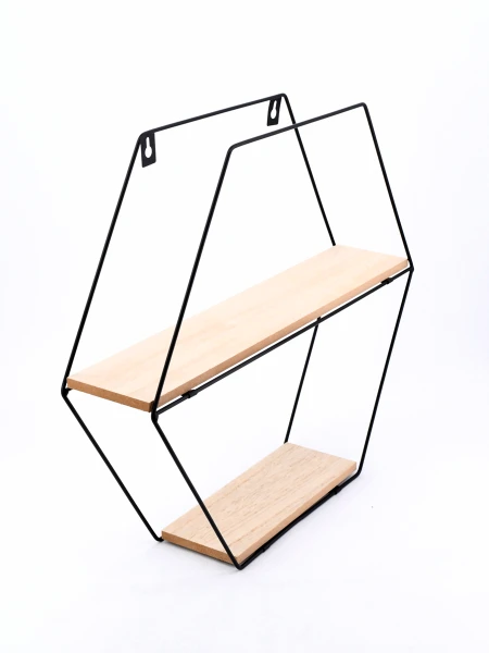 ESTANTE HEXAGONAL NEGRO