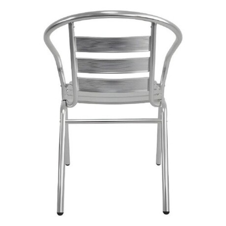 Silla de exterior Slat en aluminio plateada Silla de exterior Slat en aluminio plateada