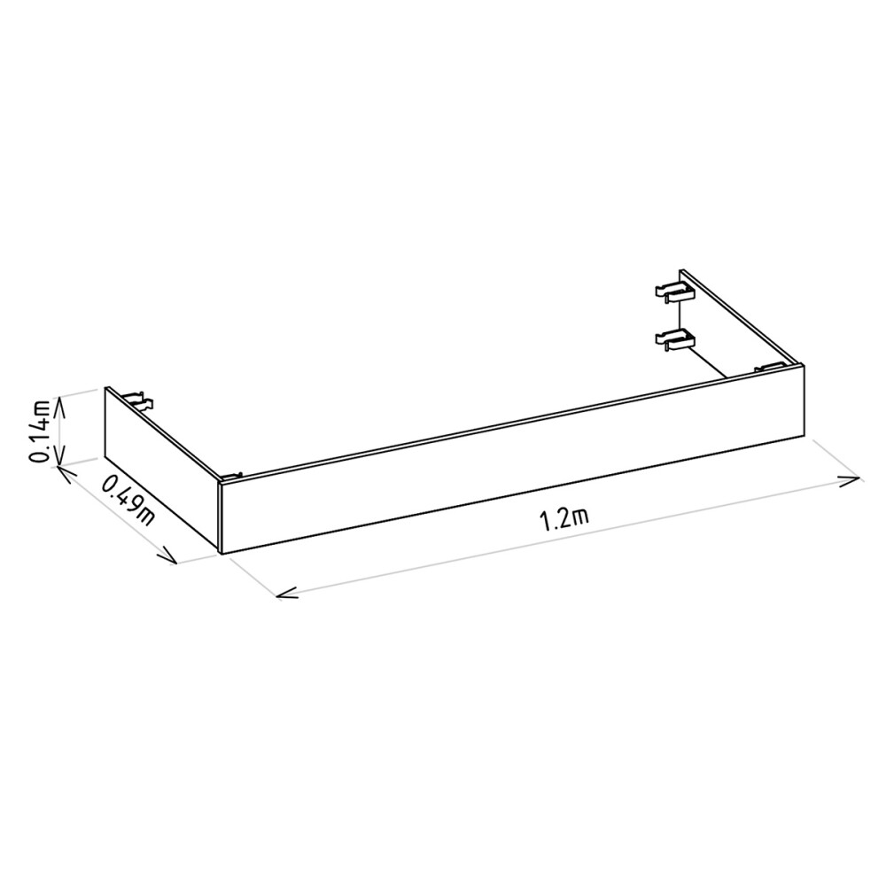 ZÓCALO PARA MODULO BAJO MODELO ALLURE 120 CM COLOR JEQUITIBA FOSCO Zócalo Para Modulo Bajo Modelo Allure 120 Cm Color Jequitiba Fosco