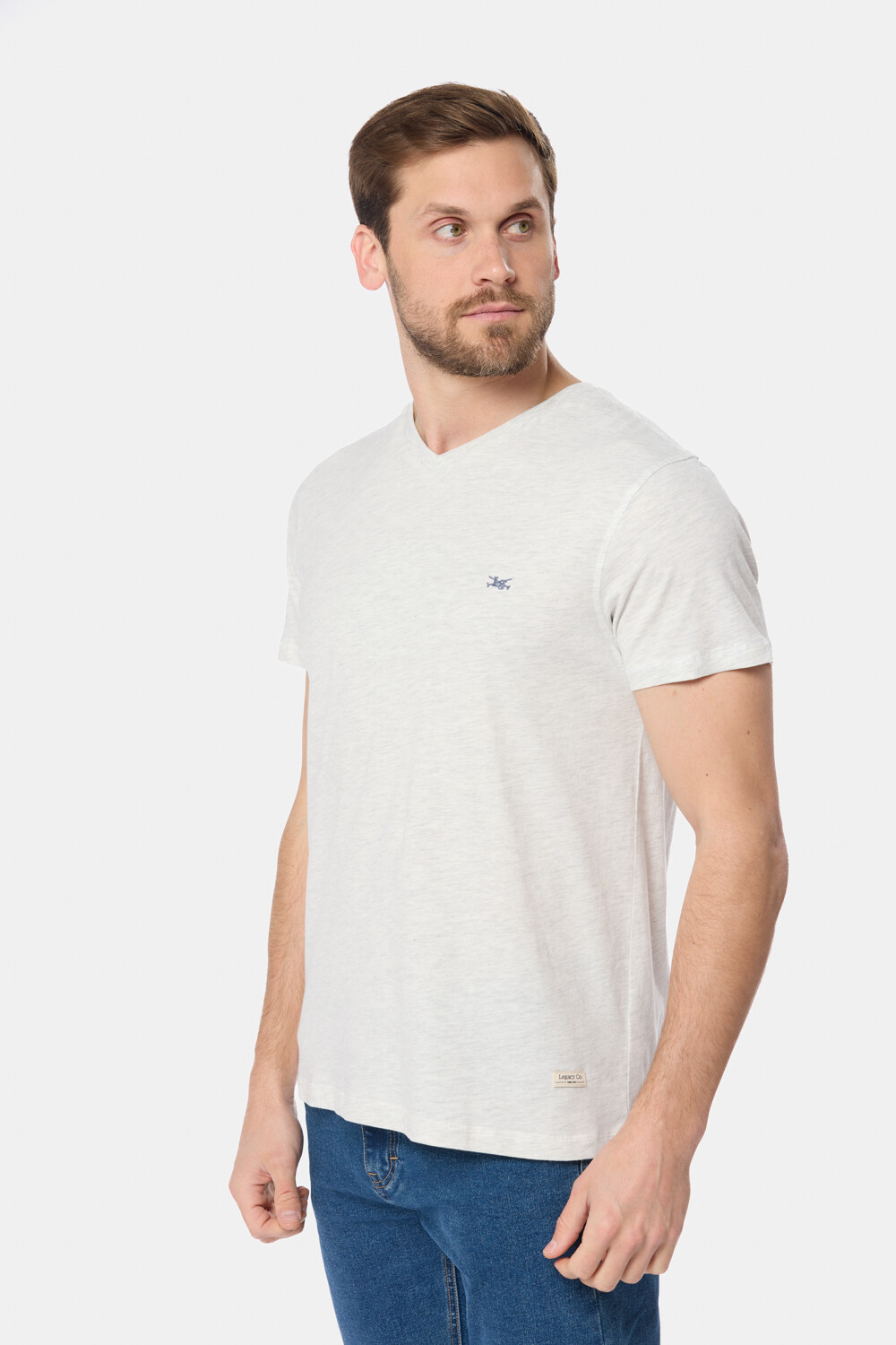 REMERA LISA ESCOTE V Gris