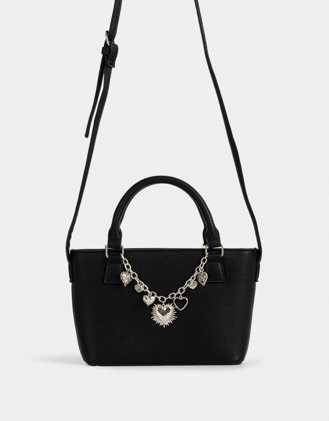 City Noche Cartera City Con Charms - Negro