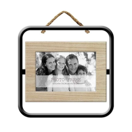 Portarretratos Simple Metal Y Madera 23X20X1 Cm