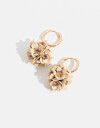 Aros Argollas Strass Argollas Con Flores - Dorado