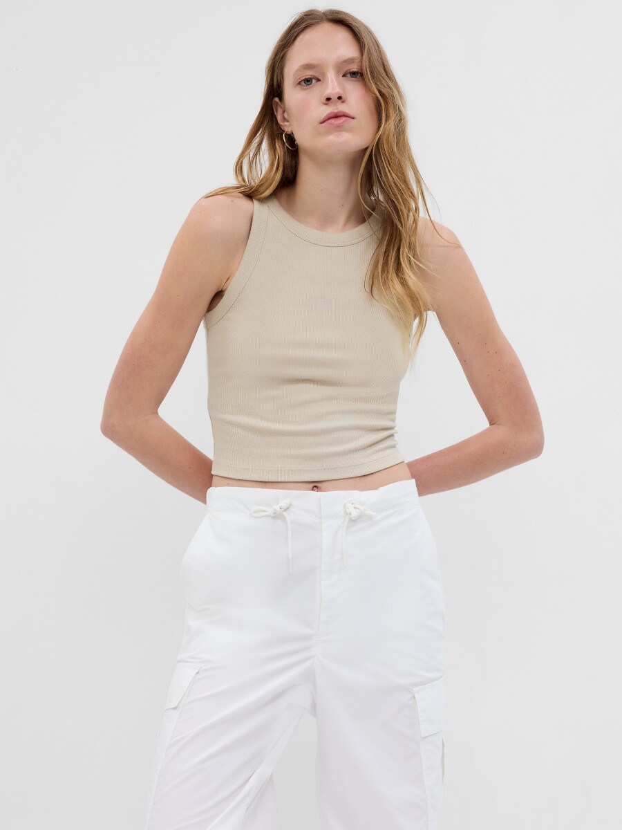 Musculosa Crop Acanalada Mujer - Bedrock 291 