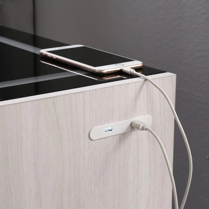 Mesa De Luz Con Luces Y Cargador De Celular Puertos Usb Mesa De Luz Con Luces Y Cargador De Celular Puertos Usb
