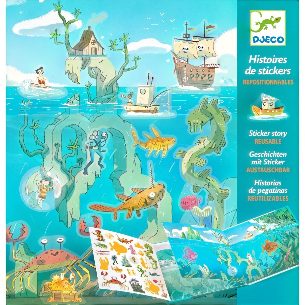 Stickers Reutilizables Historias Bajo el Mar Djeco 