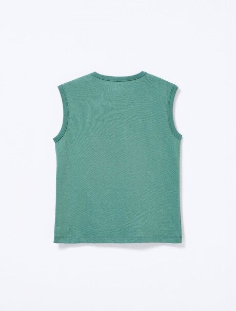 MUSCULOSA INFANTIL CON ESTAMPA VERDE