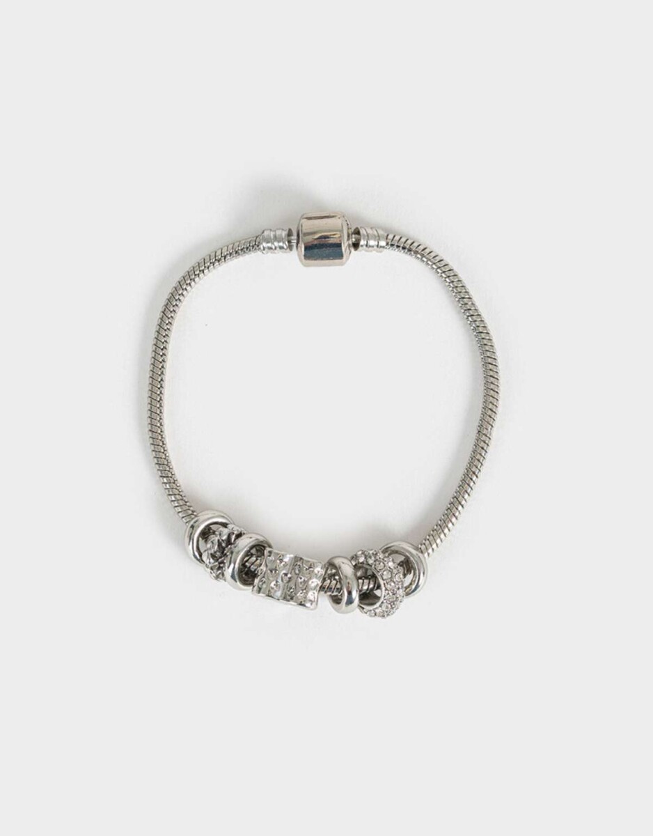 Pulseras Flexibles Multi dijes - Plateado 