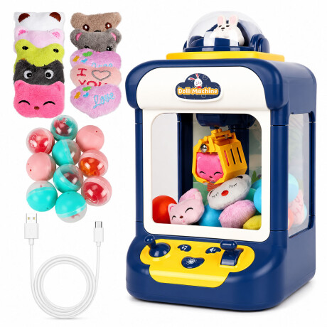 Mini Máquina Atrapa Peluches Conejo Luz Y Sonidos 60s USB-C Azul