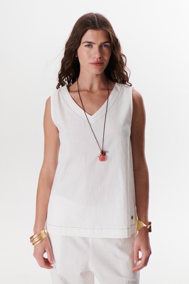 TOP LINO STRECH - BLANCO 