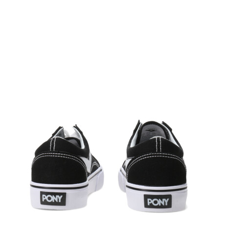 Championes Unisex PONY Championes Casual Lona Gamuza Negro - Blanco