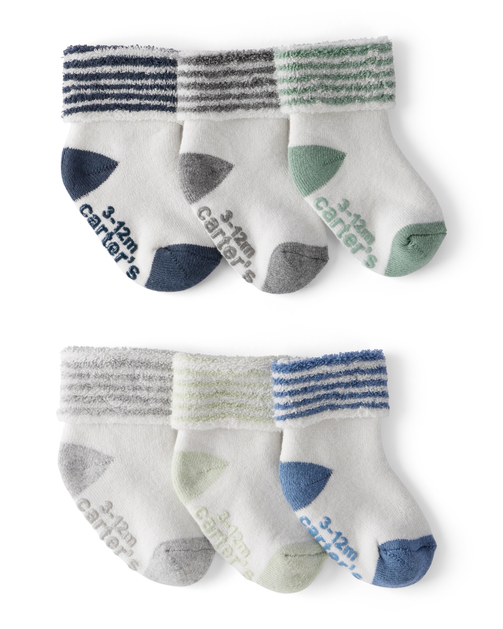 Pack seis pares de medias de algodón, con puños Sin color