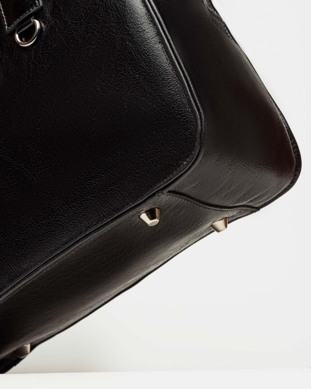 Bolso Capri en cuero arrugado Negro