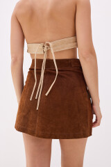 Falda Sur Leather Marron