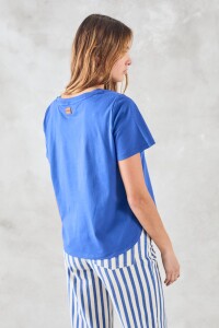 Remera Algodón Peinado Cerúleo