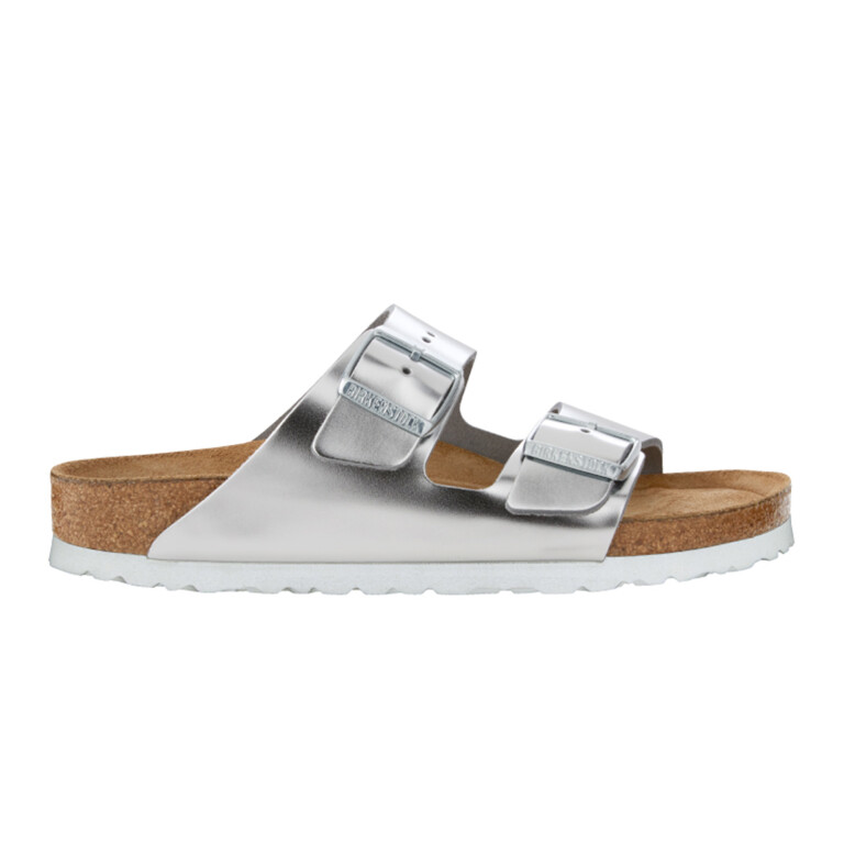 Sandalia Arizona Soft Footbed Leather Plata