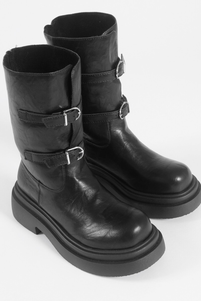 Botas doble hebilla negro