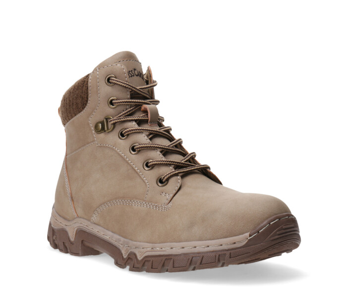 Bota ALPES acordonada con puño de tela Beige