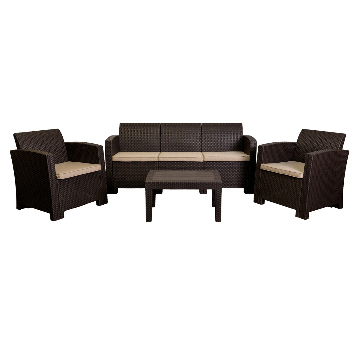 SET DE LIVING EXTERIOR - POLIPROPILENO MARRON GALES 