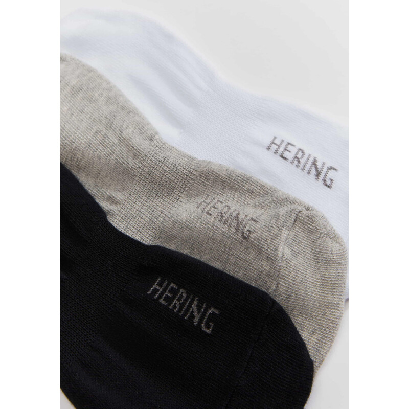 KIT COM 3 PARES MEIAS UNISSEX PRETO/CINZA/BRANCO