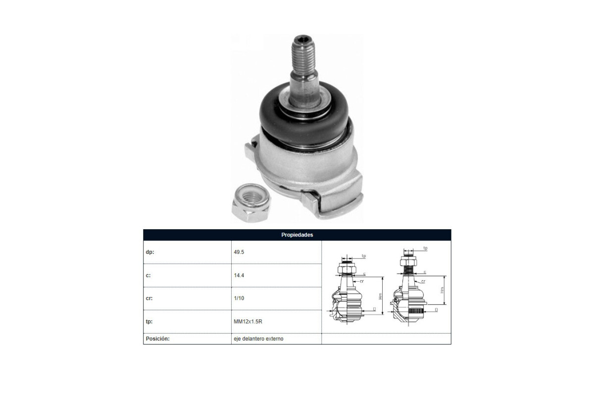 Rotula Del BMW 320I (E36)/325I (E36)/318I (E36)/323I (E36)/316I (E36)/318Tds (E36) 90-00 Der/Izq Rotula Del BMW 320I (E36)/325I (E36)/318I (E36)/323I (E36)/316I (E36)/318Tds (E36) 90-00 Der/Izq