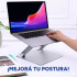 Soporte Base Alzador Acero Regulable Para Macbook Notebook Color Gris