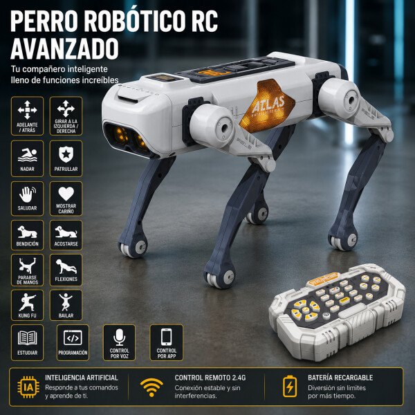 Perro Robot Inteligente Con App Y Control Remoto Wifi 2444a-2 PERRO ROBOT 2444A-2