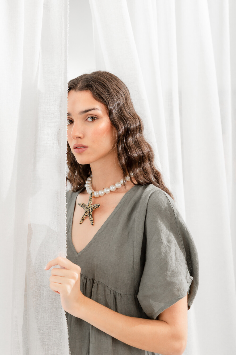 Vestido Giardino Verde Oliva Oscuro