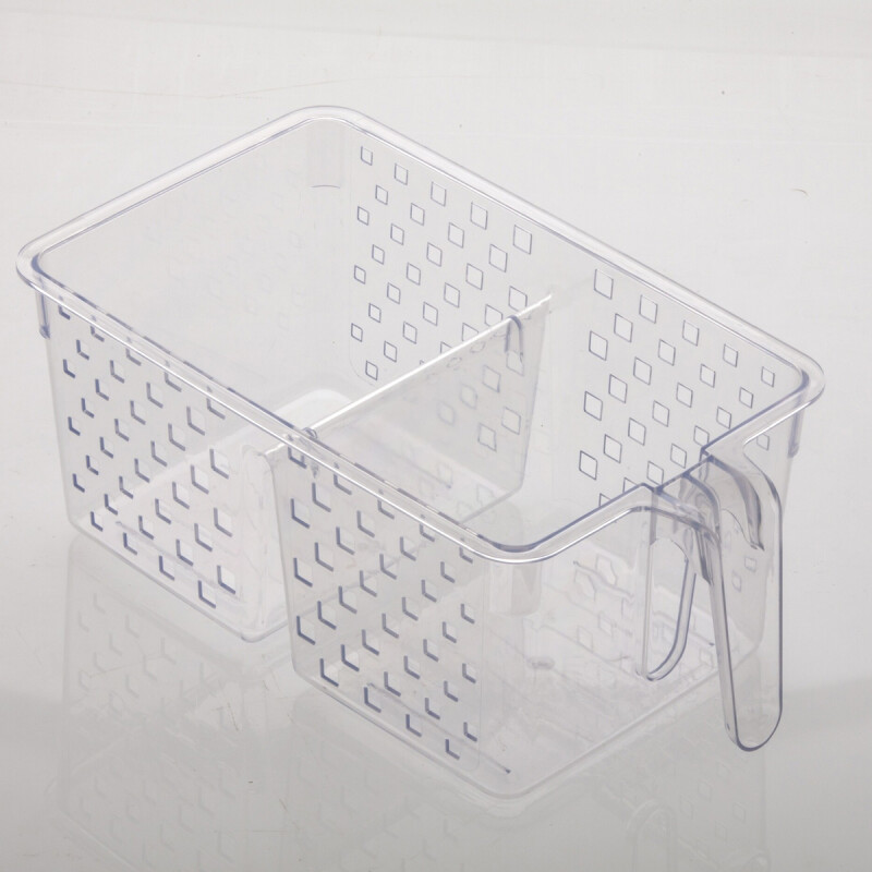 Organizador acrílico rectangular con asa TRANSPARENTE