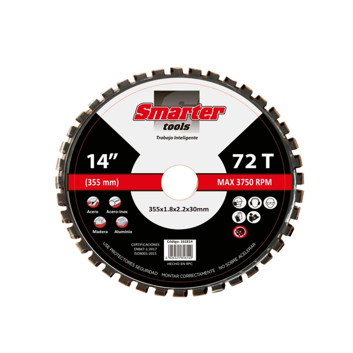 HOJA SIERRA SENS 14" ACERO/ALUM/MAD 72D SMARTER Hoja Sierra Sens 14" Acero/alum/mad 72d Smarter