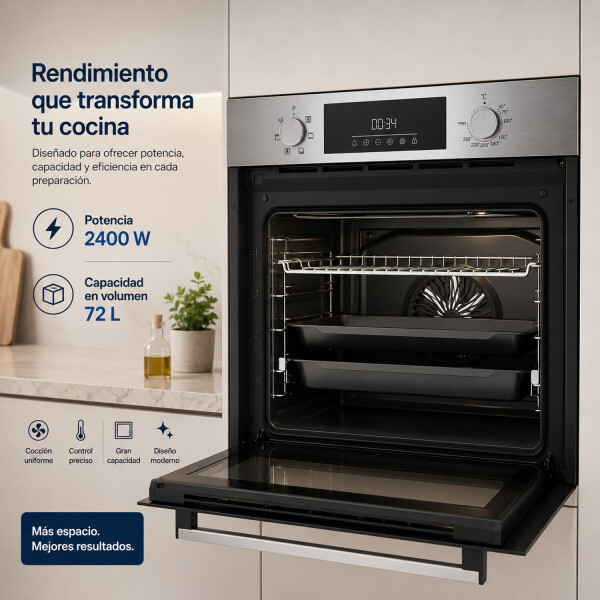 Horno De Empotrar Beko 72l Grill Bbie123001xd HORNO DE EMPOTRAR BEKO 72L BBIE123001XD