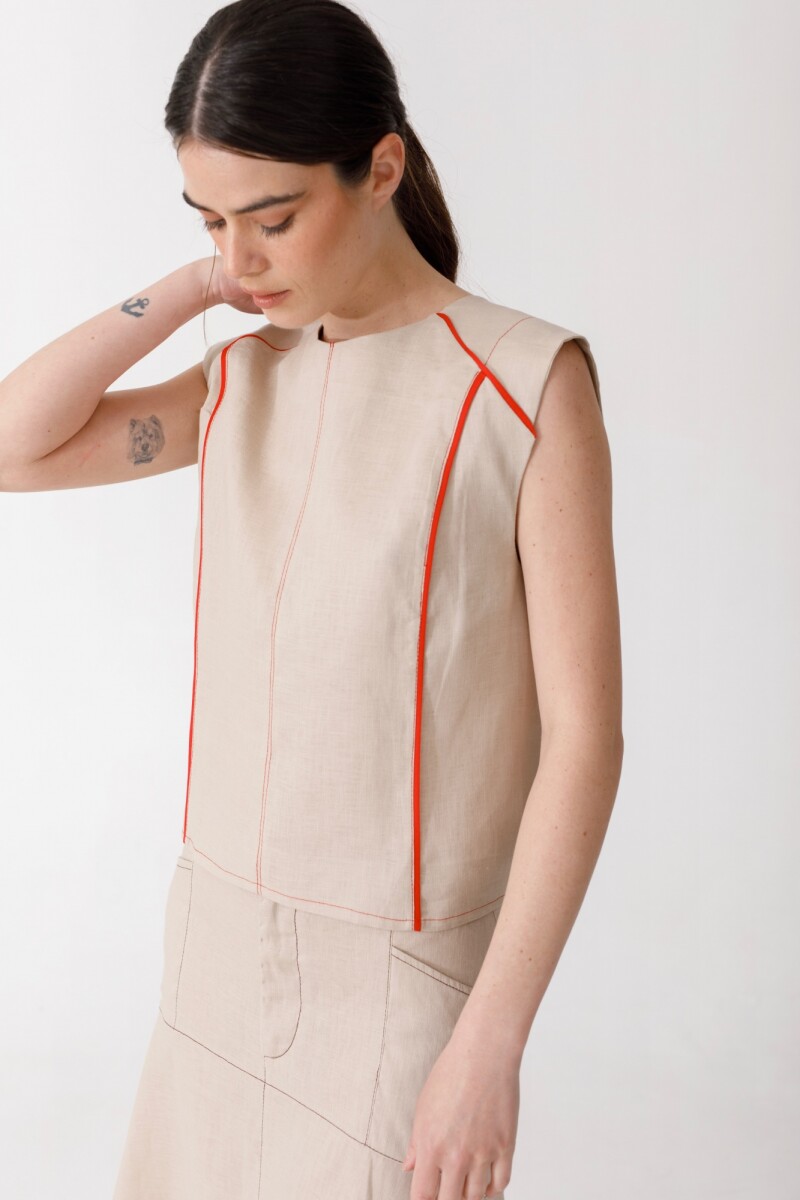 PRE VENTA BLUSA RUCU Beige