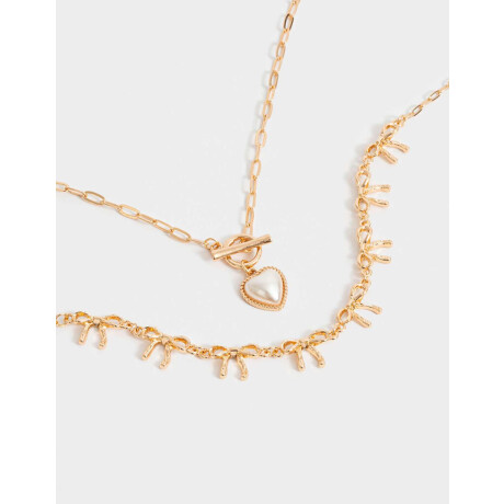 Collares Cortos Moño Dorado