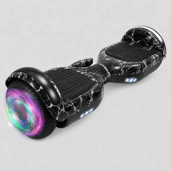 Skate Patineta Eléctrica 6.5" Con Música + Luces Led NEGRO