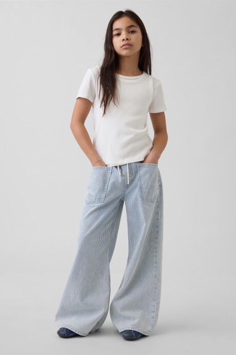Jean Baggy Niña Railroad Strp Indigo