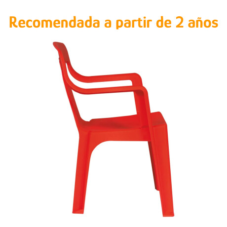 Set de Mesa 54x46cm y 4 Sillas infant Plást Resistente 40Kg Rojo
