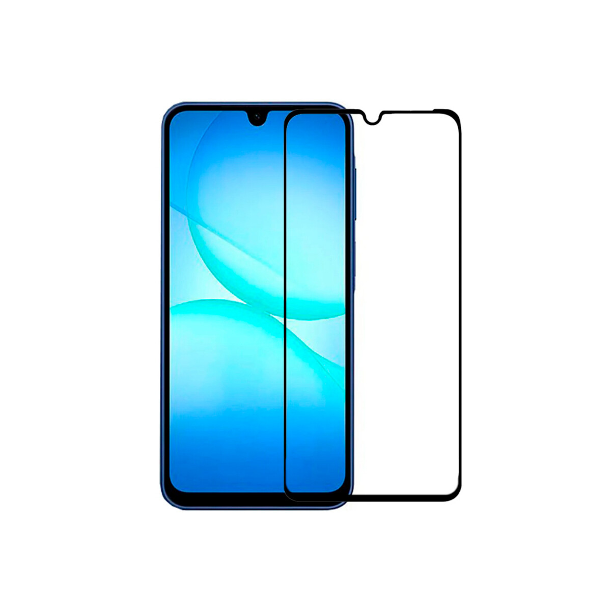 Vidrio templado 9D Samsung Galaxy A17 borde color negro 