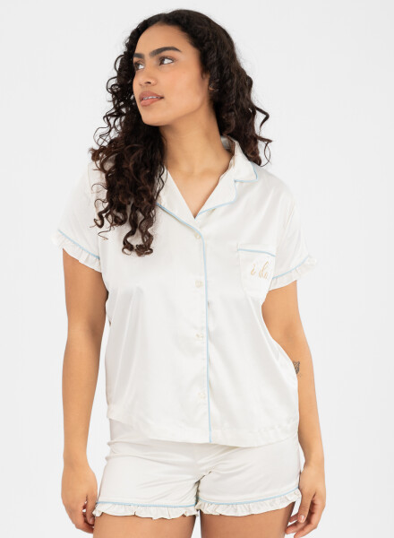 Pijama happy ruffle Marfil