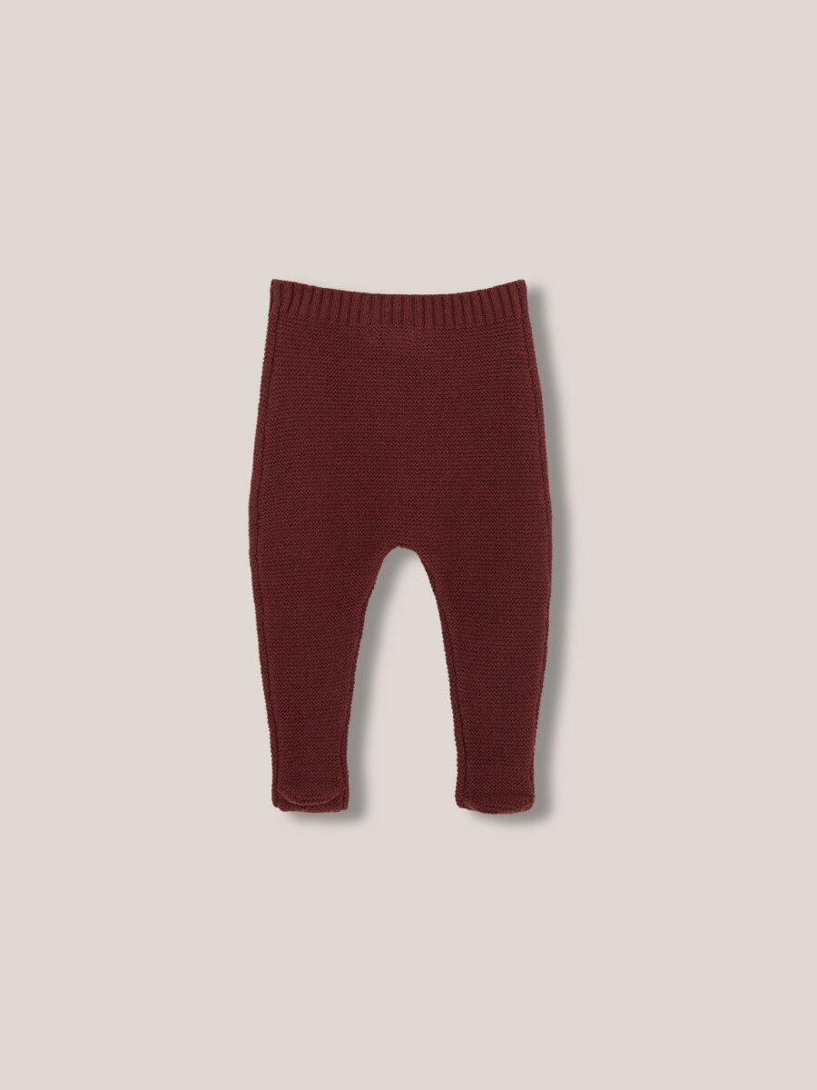 Polaina De Punto Rojo Oscuro