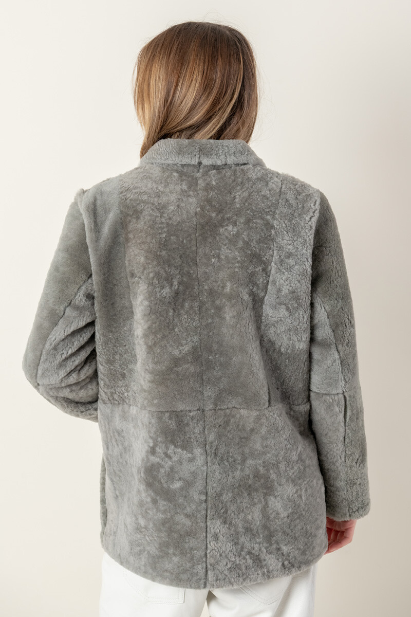 Borrego greta reversible Gris
