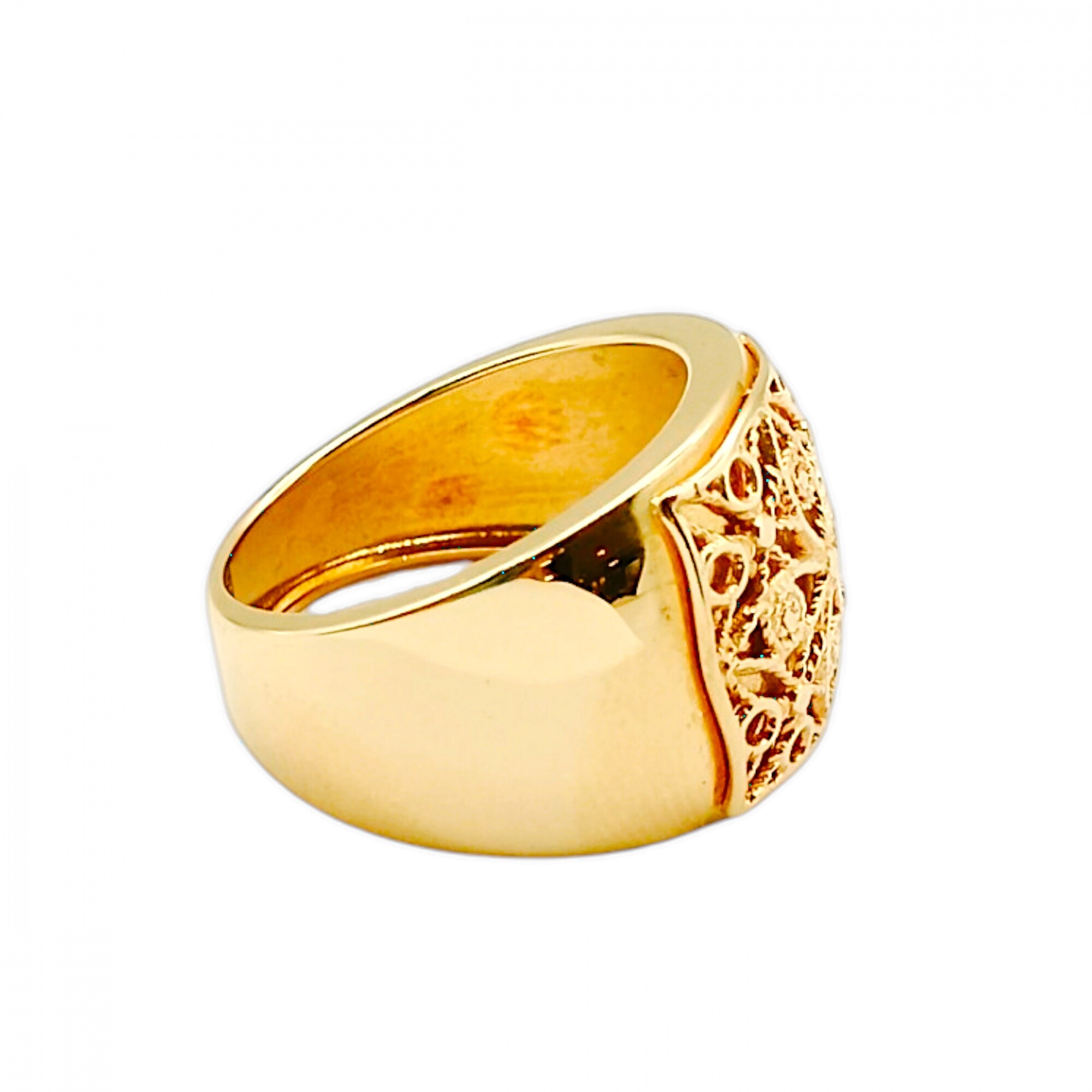 Anillo Labrado-Oro 18k-Sin Piedra-AN9527 - sinpiedra — Mamba Negra