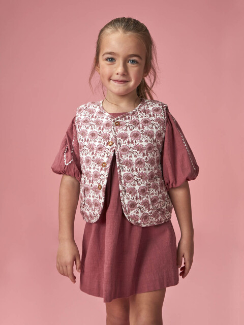 Chaleco Acolchado Reversible Berenjena