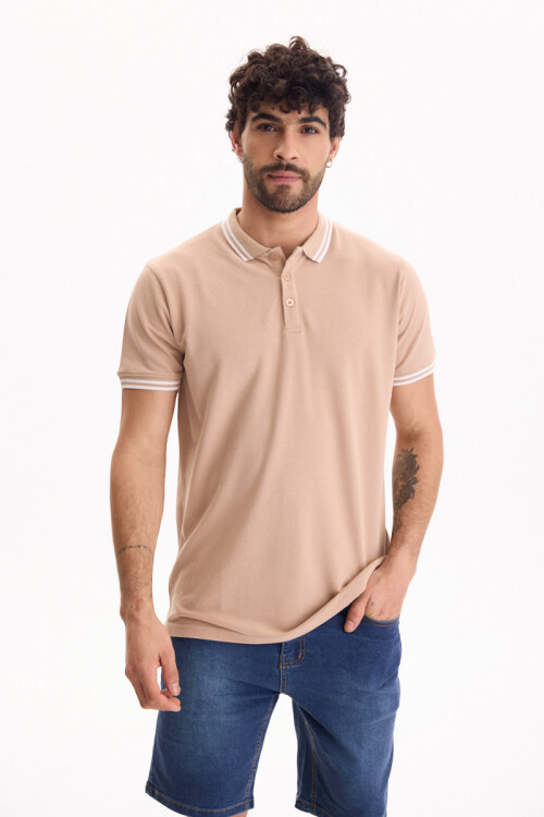Remera Stripped Beige