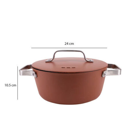 Cacerola Antiadherente Ø24Cm Aluminio Forjado c/ Tapa Agros Terracota